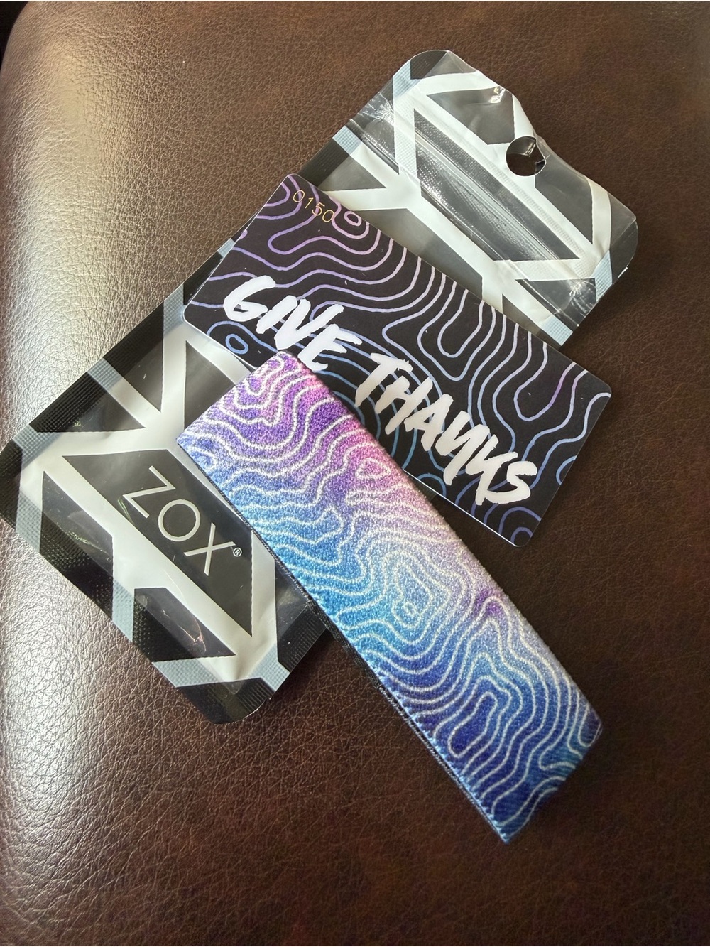 ZOX Exclusive Blue/Purple Fabric Wristband: “Give Thanks” (Retired)